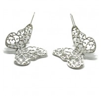 E000736 Stylish Sterling Silver Earrings Butterfly 925 Empress